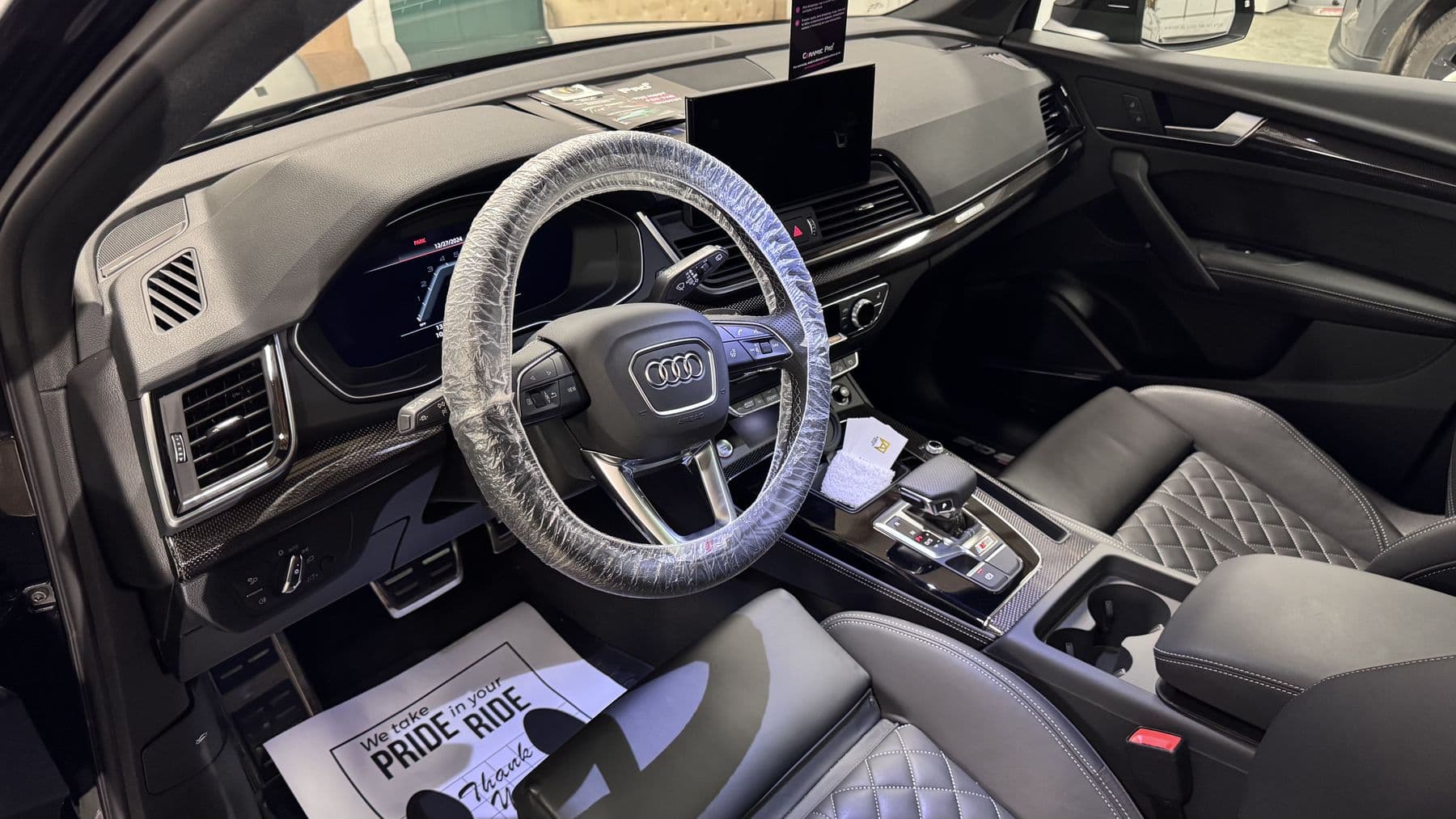 Audi SQ5 dashboard and cabin after an interior detail at Albrecht Auto Spa in Ferndale, WA