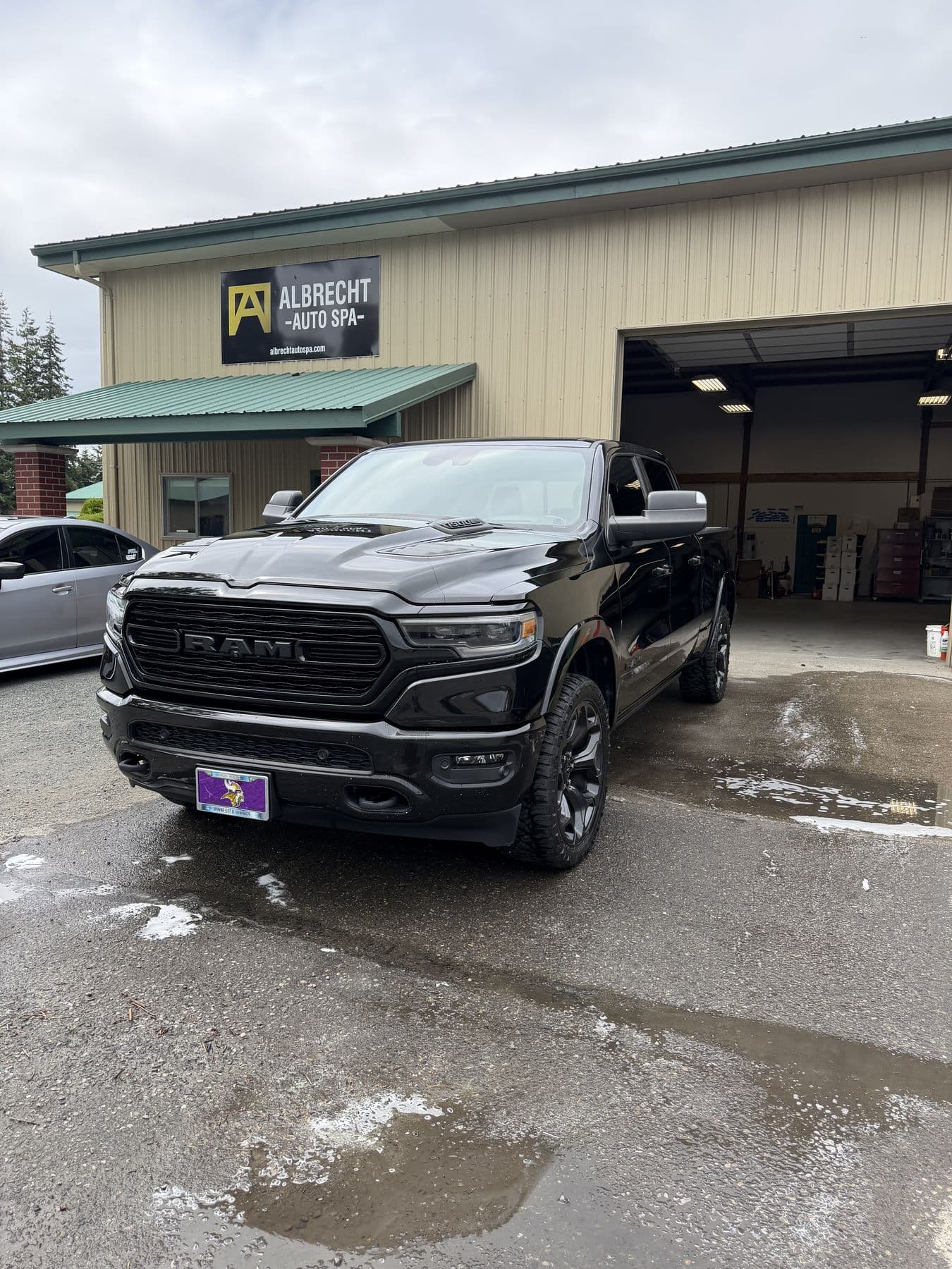 Black Ram 1500 after a full detail at Albrecht Auto Spa in Ferndale, WA