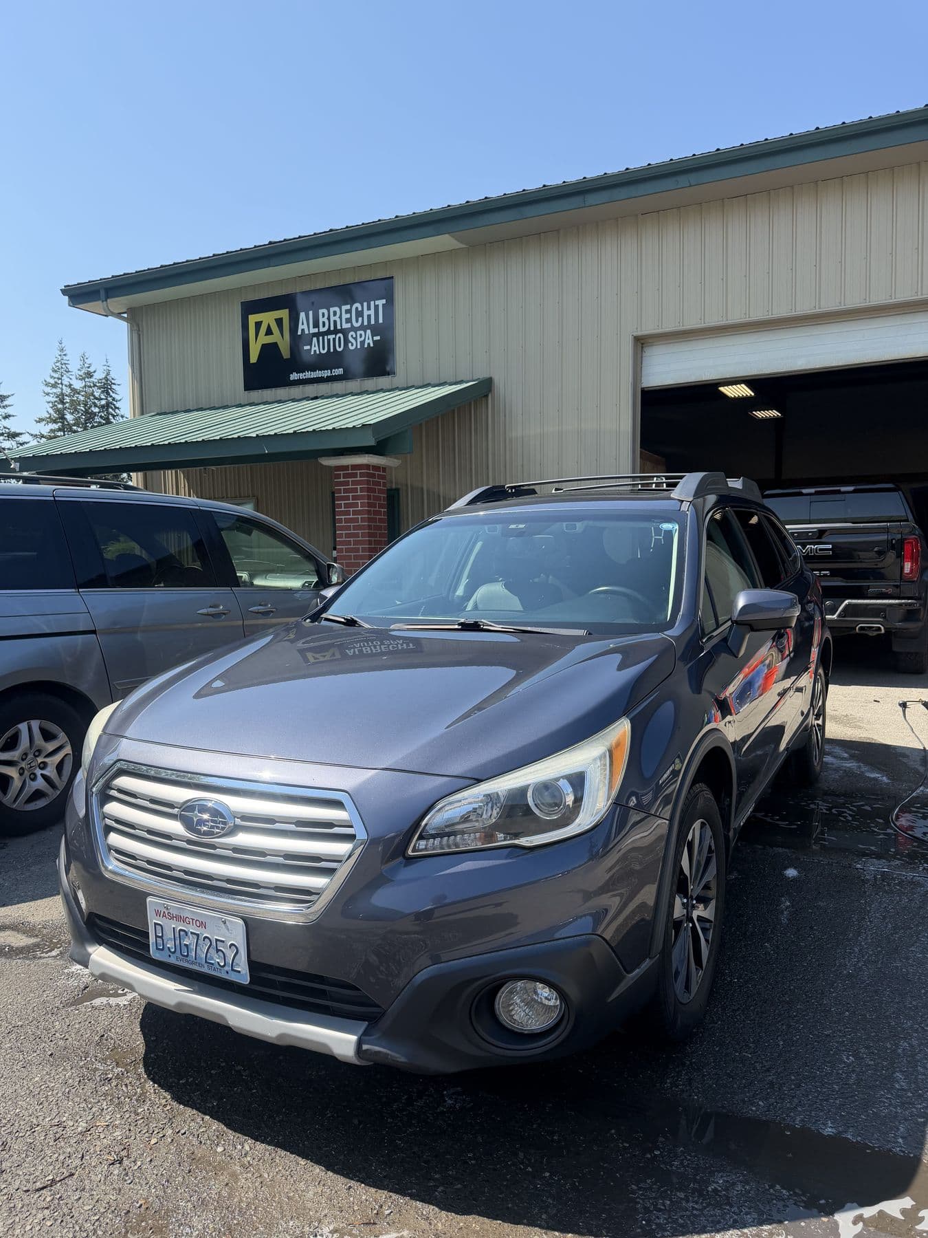 Grey Subaru Outback after a full detail in Whatcom County, WA