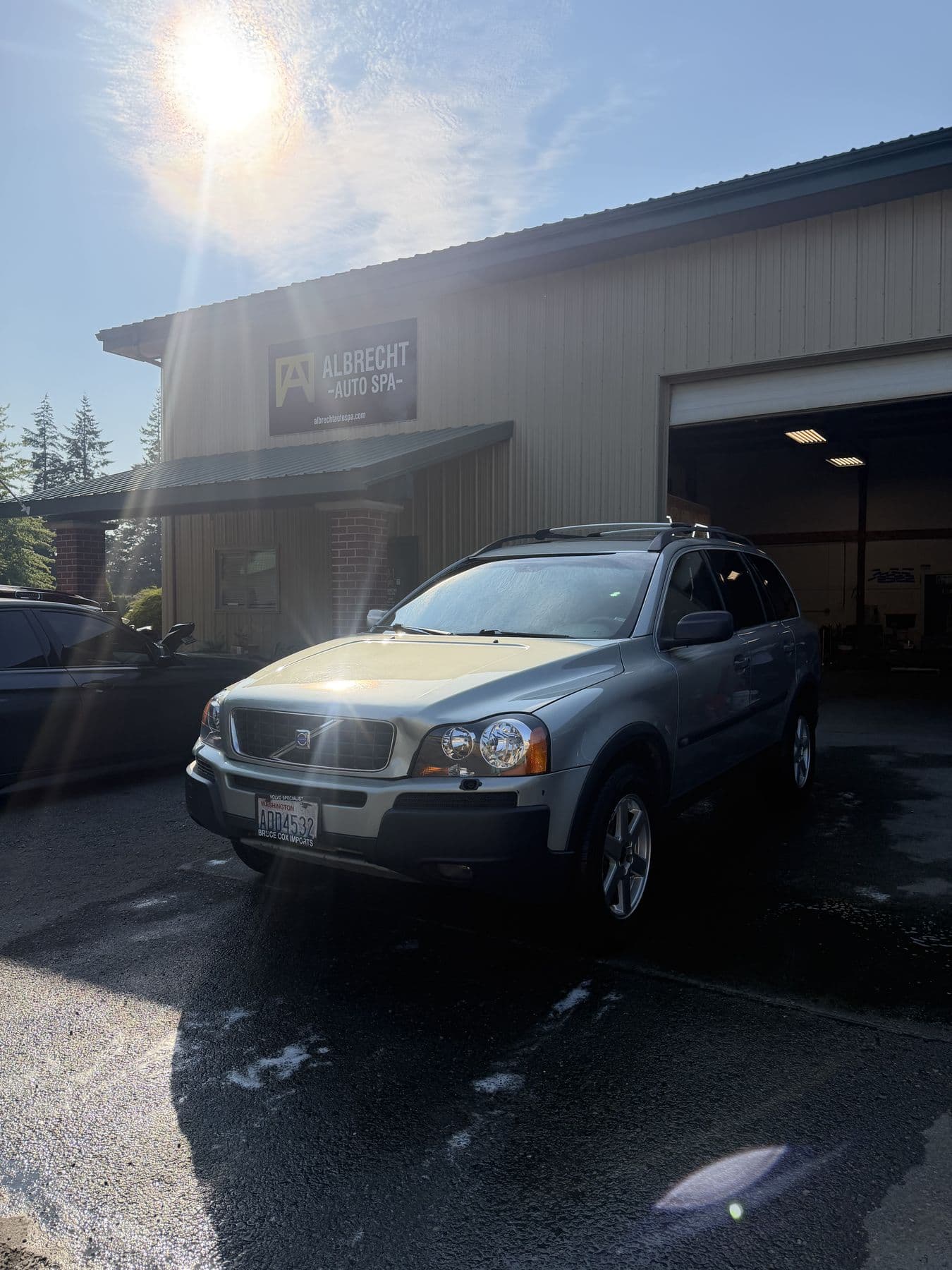 Silver Volvo XC90 after a full detail at Albrecht Auto Spa in Ferndale, WA